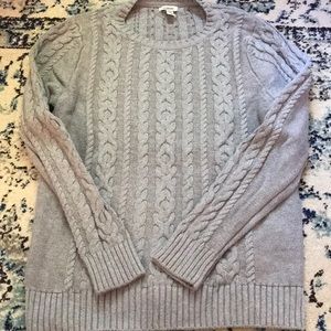 LL bean cotton cable knit sweater